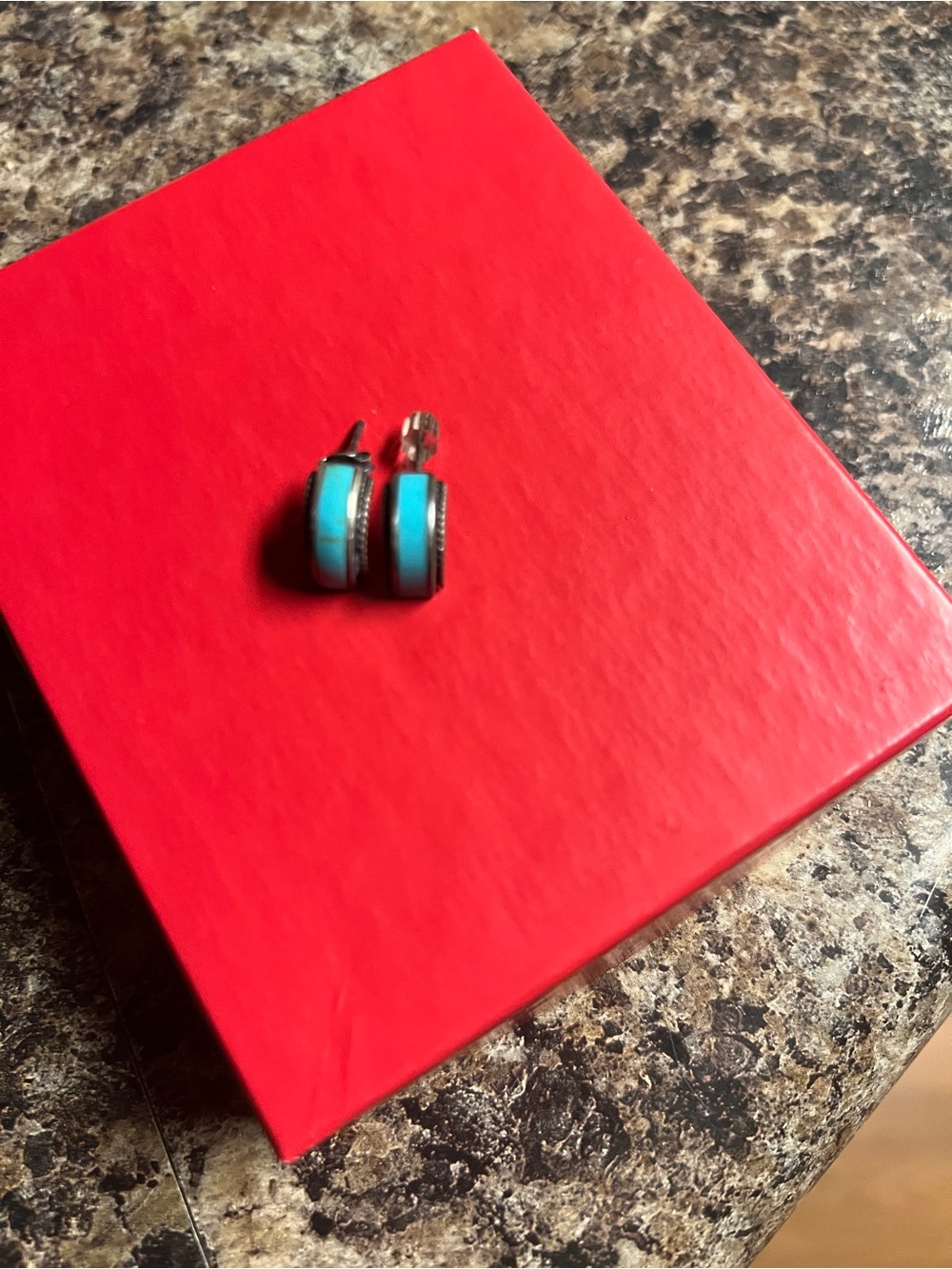 Turquoise Hoop Stud Earrings - Women Jewelry